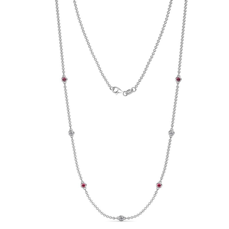 Salina (7 Stn/2.3mm) Ruby and Lab Grown Diamond on Cable Necklace 