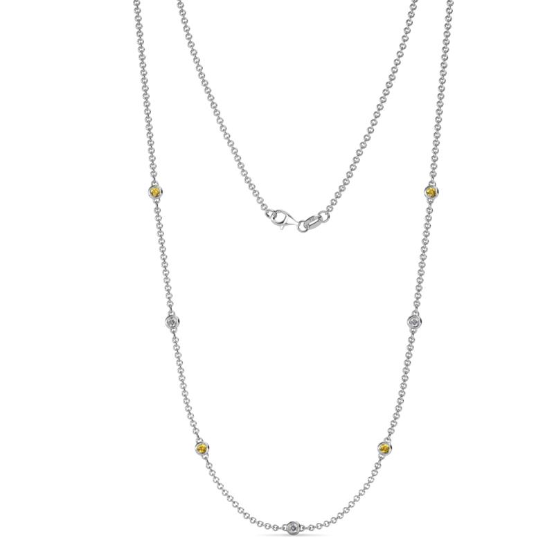Salina (7 Stn/2.3mm) Citrine and Lab Grown Diamond on Cable Necklace 