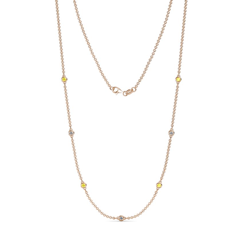 Salina (7 Stn/2.3mm) Yellow Sapphire and Lab Grown Diamond on Cable Necklace 