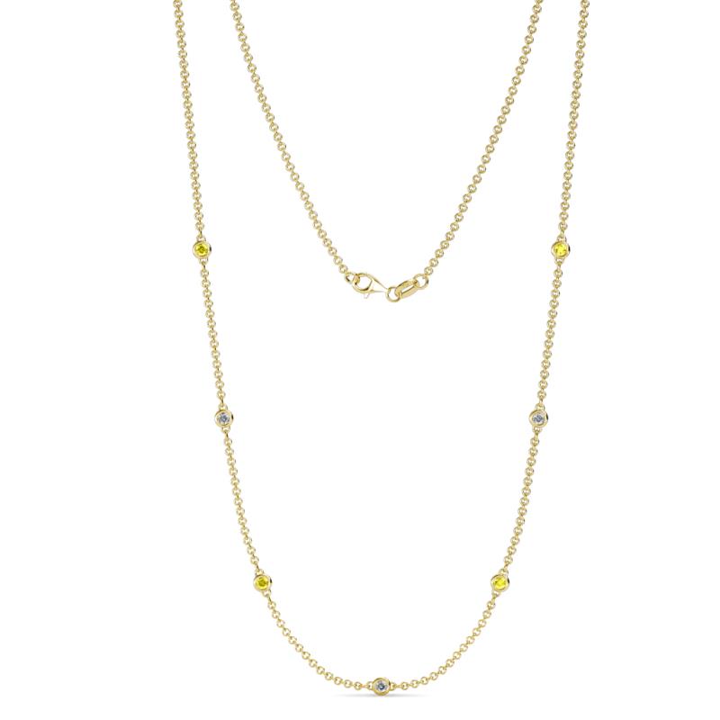 Salina (7 Stn/2.3mm) Yellow Diamond and White Lab Grown Diamond on Cable Necklace 