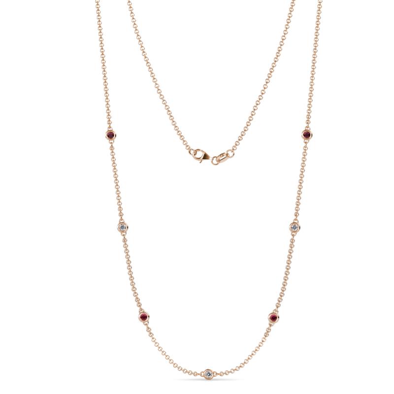 Salina (7 Stn/2.6mm) Ruby and Lab Grown Diamond on Cable Necklace 