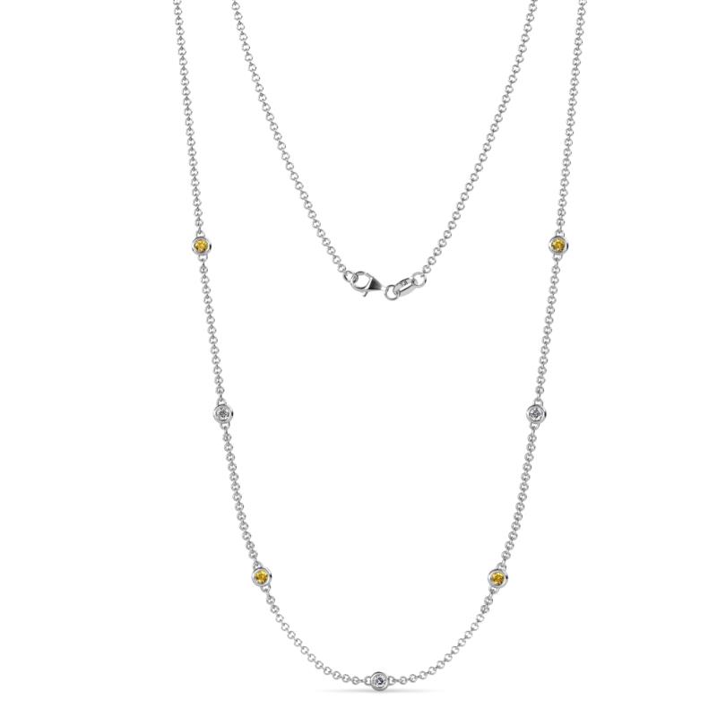 Salina (7 Stn/2.6mm) Citrine and Lab Grown Diamond on Cable Necklace 