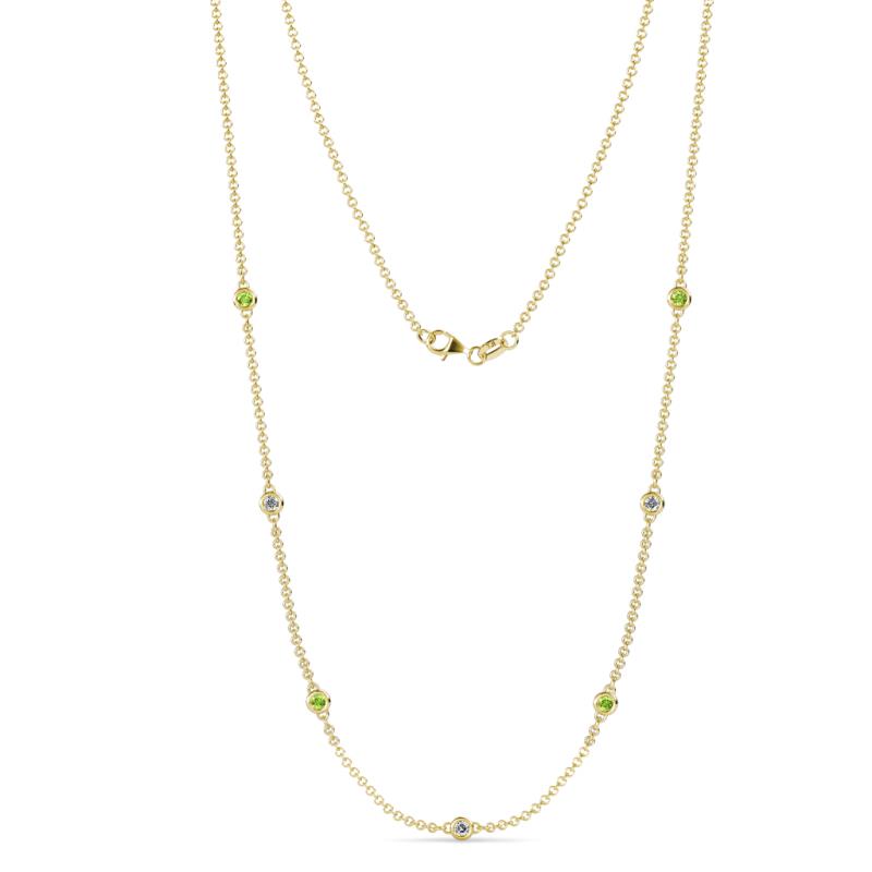 Salina (7 Stn/2.6mm) Peridot and Lab Grown Diamond on Cable Necklace 
