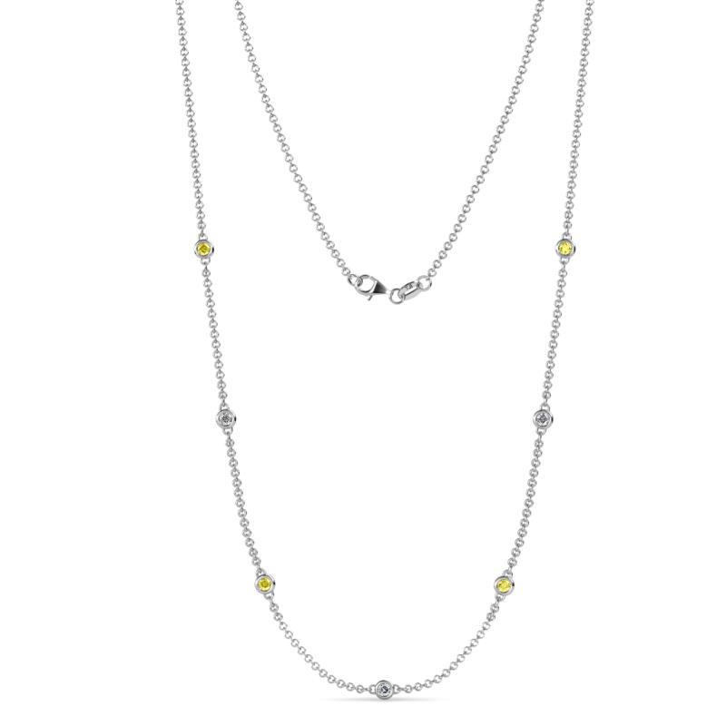 Salina (7 Stn/2.6mm) Yellow Sapphire and Lab Grown Diamond on Cable Necklace 