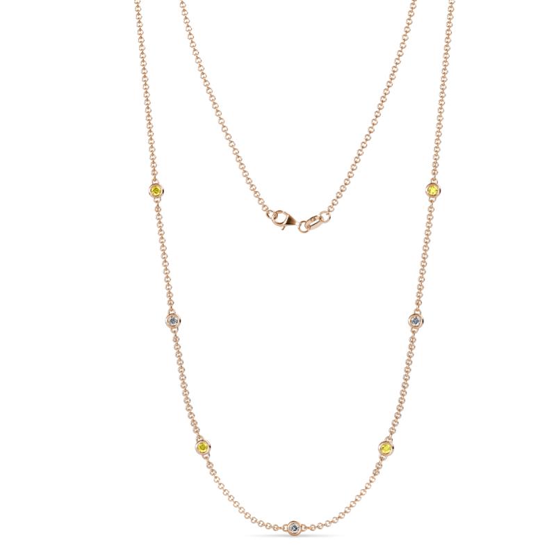 Salina (7 Stn/2.6mm) Yellow Sapphire and Lab Grown Diamond on Cable Necklace 