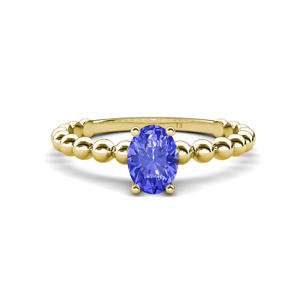 Helen Bold Oval Cut Tanzanite Solitaire Promise Ring 