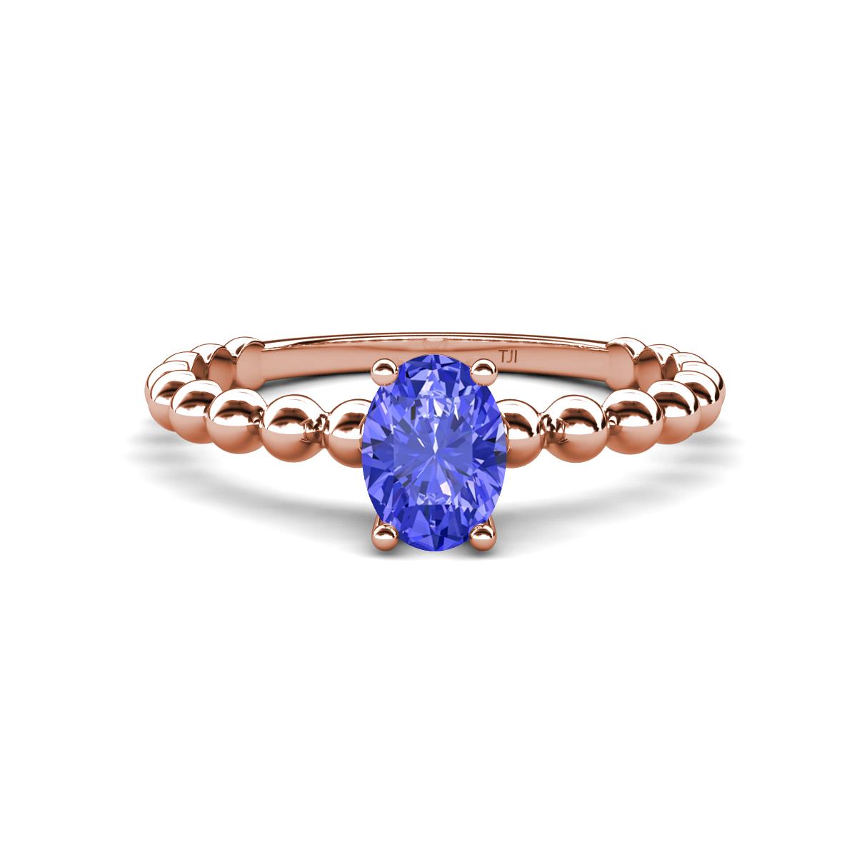 Helen Bold Oval Cut Tanzanite Solitaire Promise Ring 