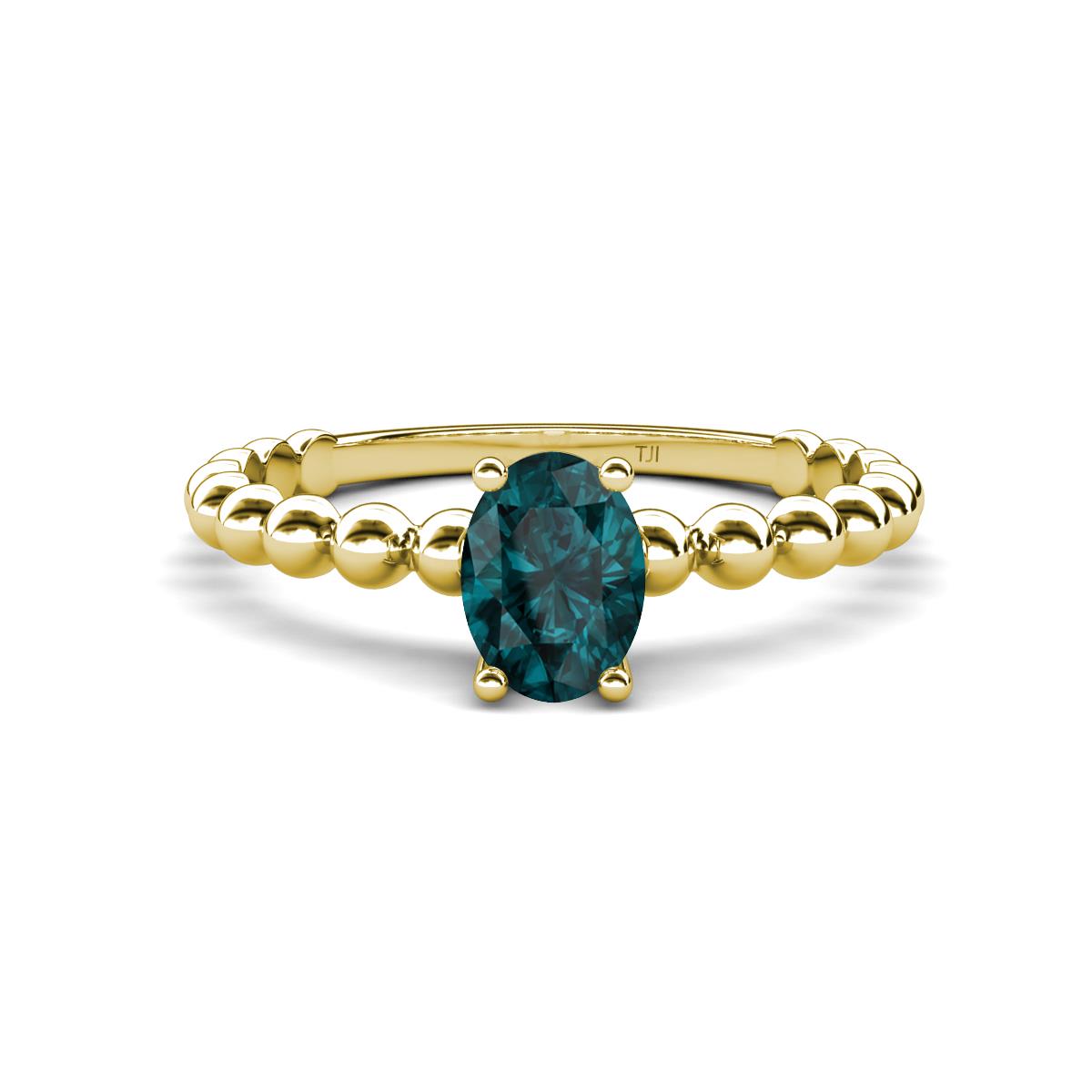 Helen Bold Oval Cut London Blue Topaz Solitaire Promise Ring 