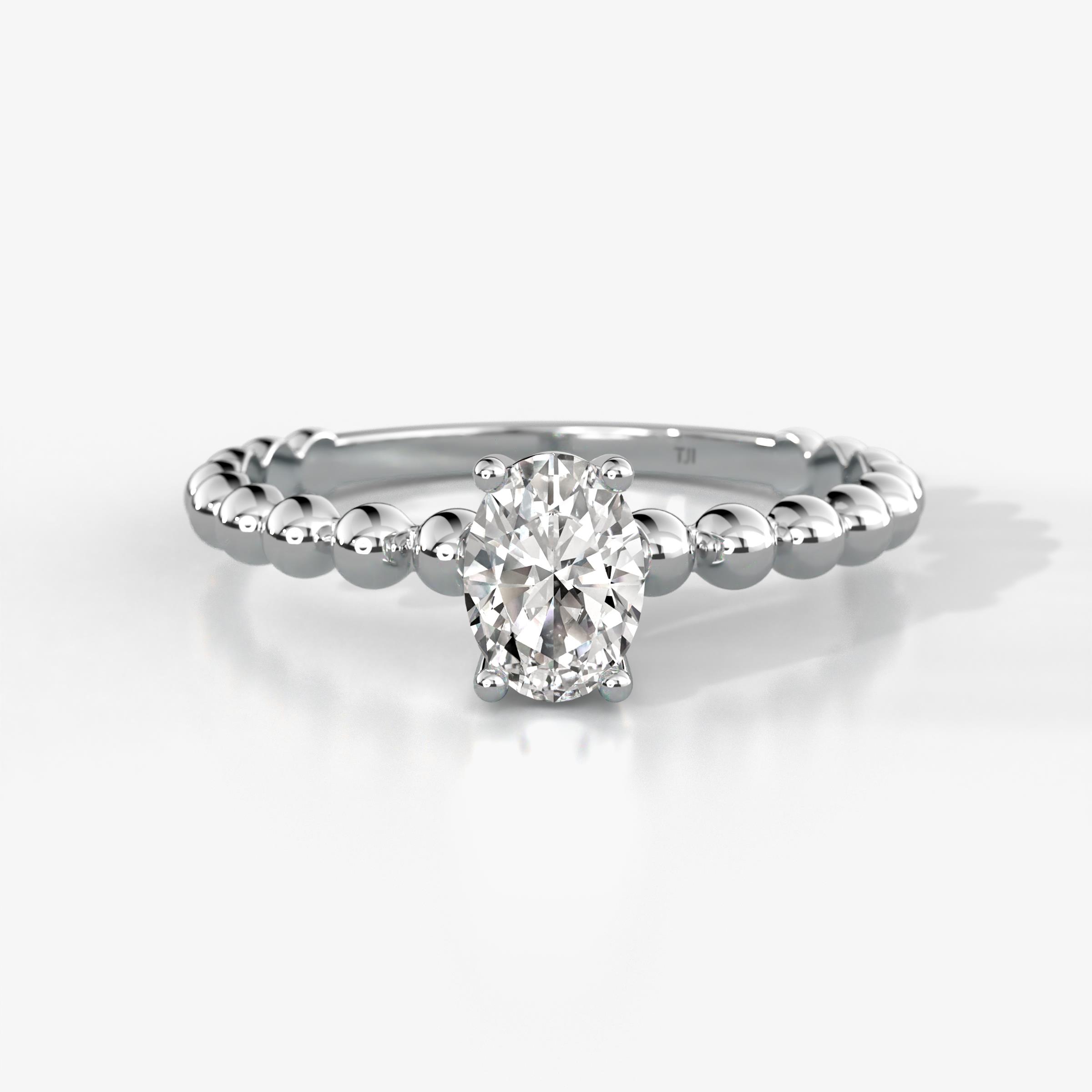 Helen Bold Oval Cut Diamond Solitaire Promise Ring 
