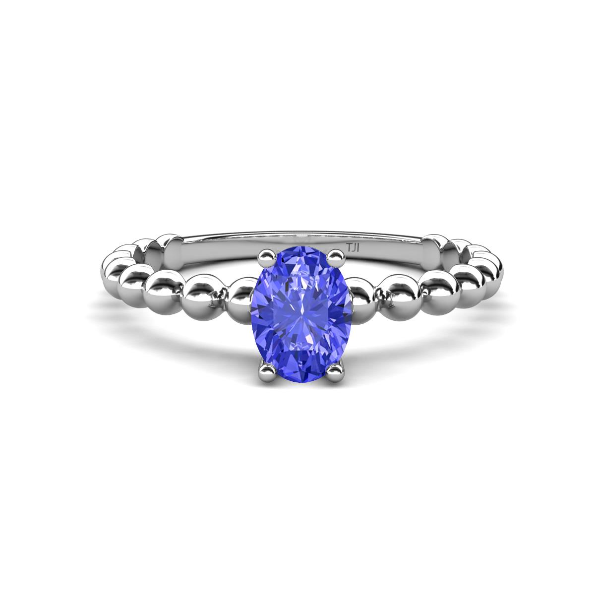 Helen Bold Oval Cut Tanzanite Solitaire Promise Ring 