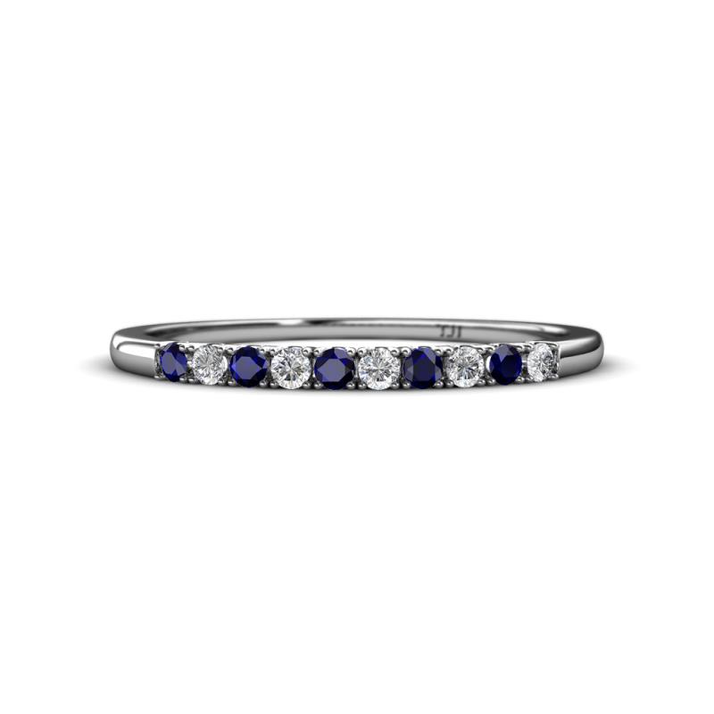 Emlynn 2.00 mm Blue Sapphire and Lab Grown Diamond 10 Stone Wedding Band 