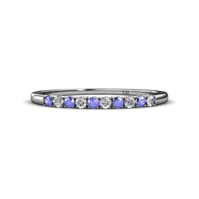 Emlynn 2.00 mm Tanzanite and Lab Grown Diamond 10 Stone Wedding Band 