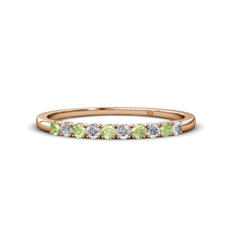 Emlynn 2.40 mm Peridot and Lab Grown Diamond 10 Stone Wedding Band 