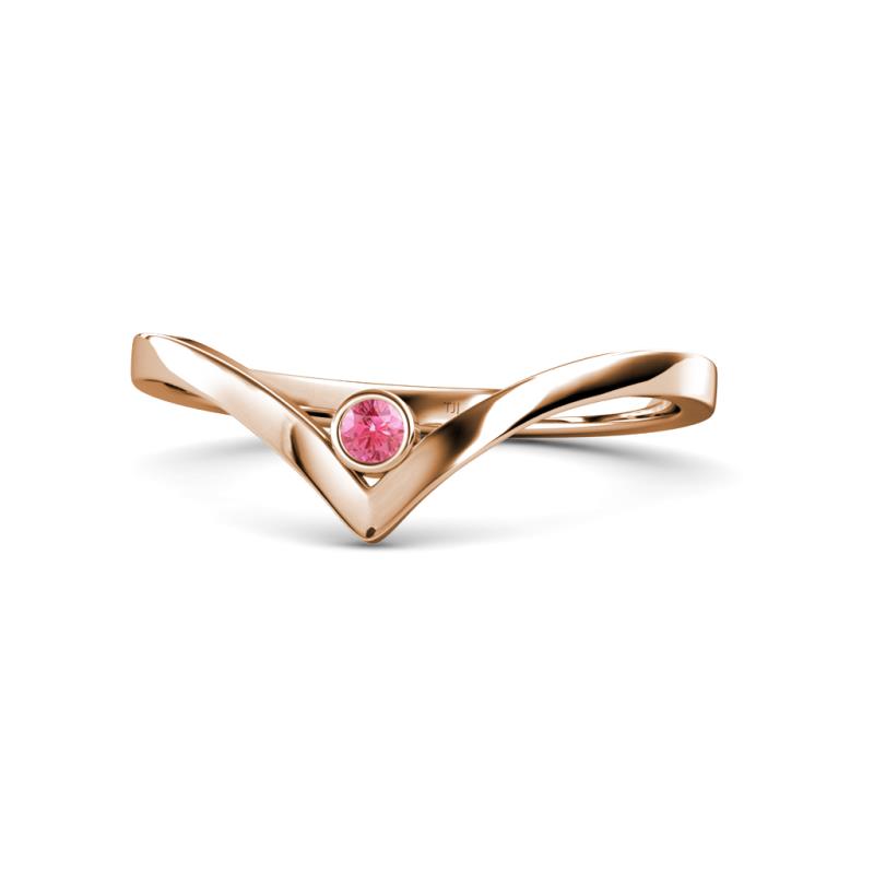 Shana Bold Solitaire Round Pink Tourmaline 