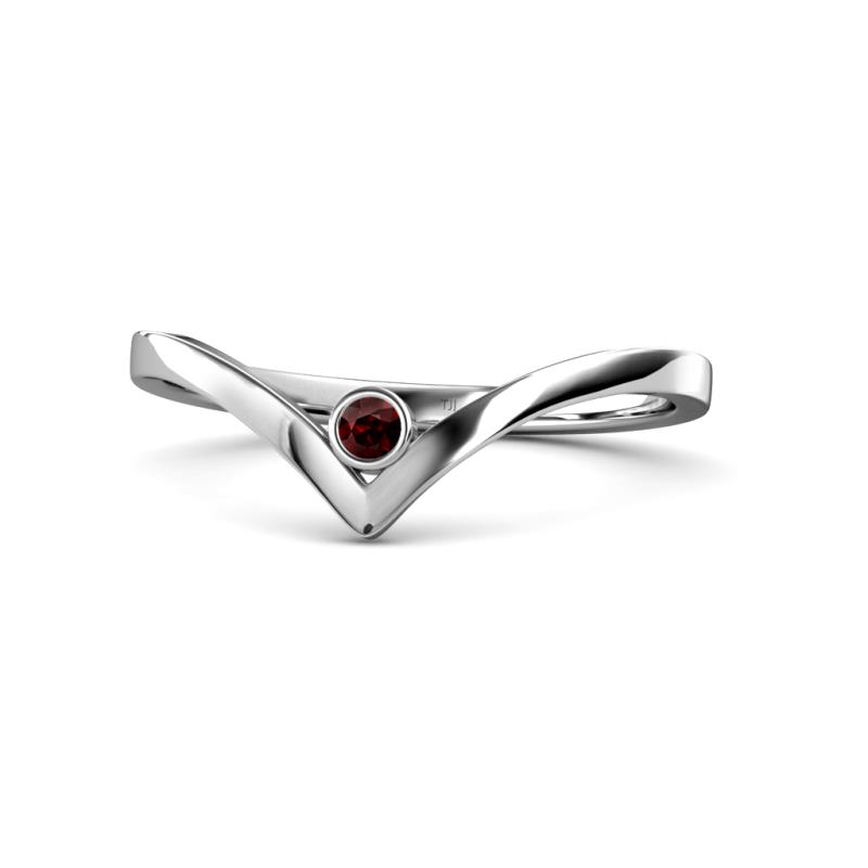 Shana Bold Solitaire Round Red Garnet 