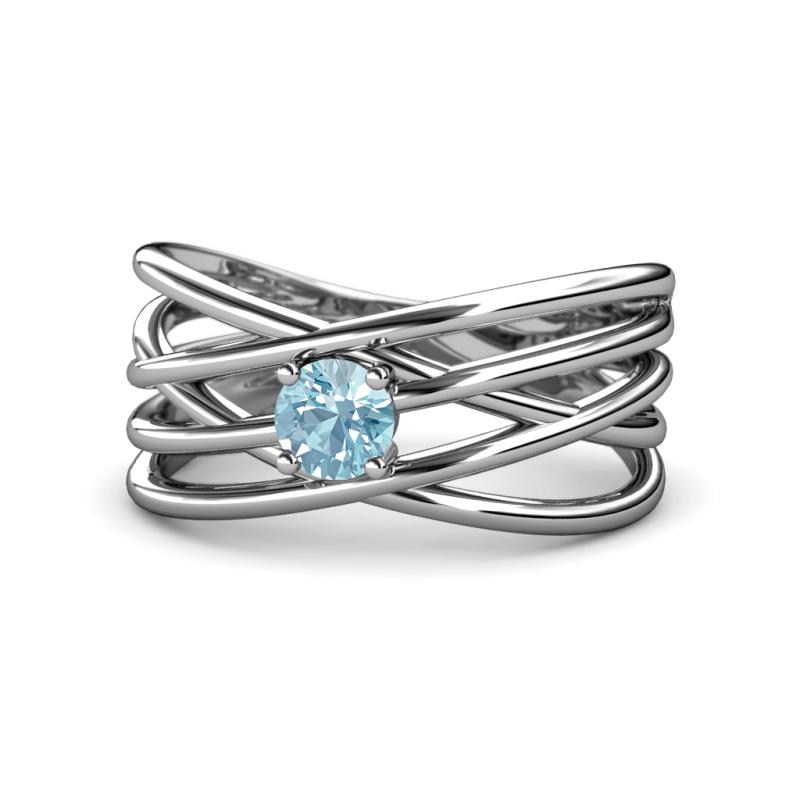 Platinum Overlap Diamond Promise Ring