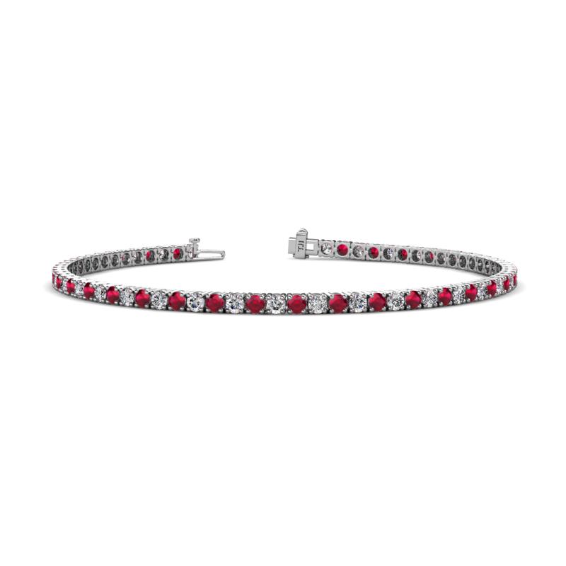 Leslie 2.40 mm Ruby and Lab Grown Diamond Eternity Tennis Bracelet 