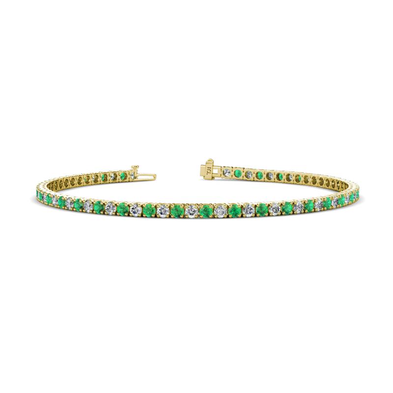 Leslie 2.40 mm Emerald and Lab Grown Diamond Eternity Tennis Bracelet 