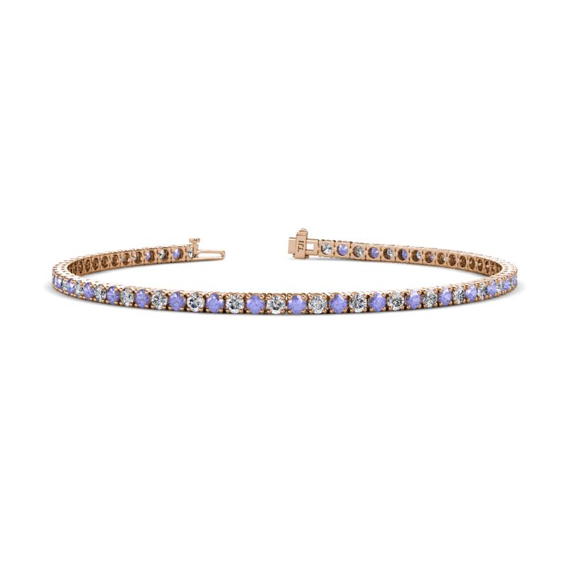 Leslie 2.40 mm Tanzanite and Lab Grown Diamond Eternity Tennis Bracelet 