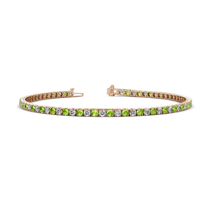 Leslie 2.40 mm Peridot and Lab Grown Diamond Eternity Tennis Bracelet 