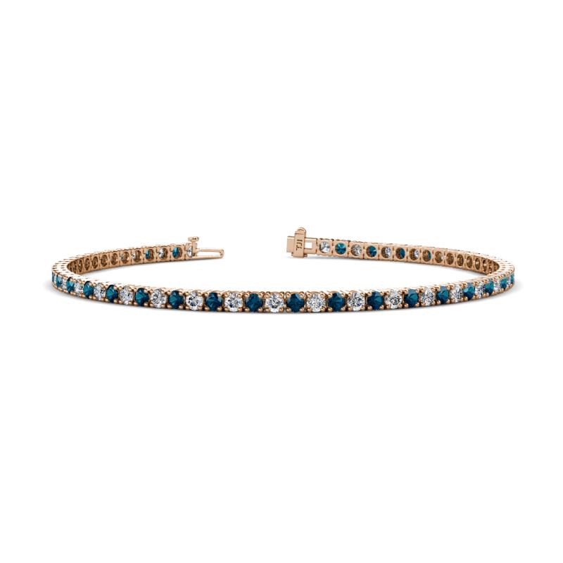 Leslie 2.40 mm Blue Diamond and Lab Grown Diamond Eternity Tennis Bracelet 