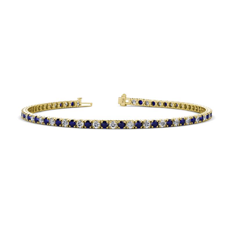 Leslie 2.70 mm Blue Sapphire and Lab Grown Diamond Eternity Tennis Bracelet 