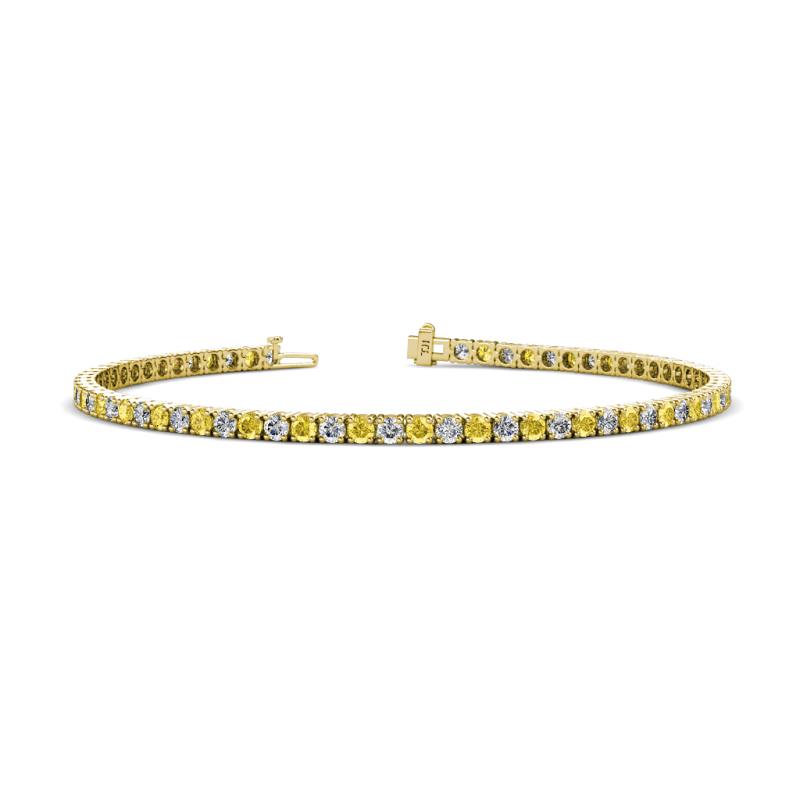 Leslie 2.70 mm Yellow Sapphire and Lab Grown Diamond Eternity Tennis Bracelet 
