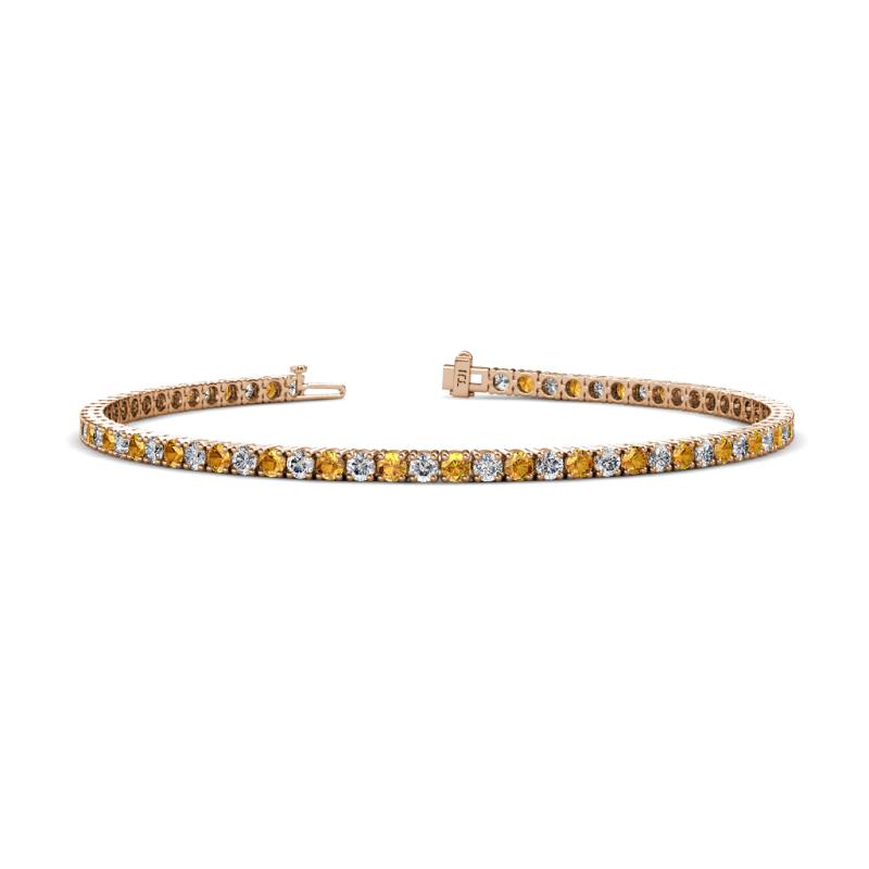 Leslie 2.70 mm Citrine and Lab Grown Diamond Eternity Tennis Bracelet 