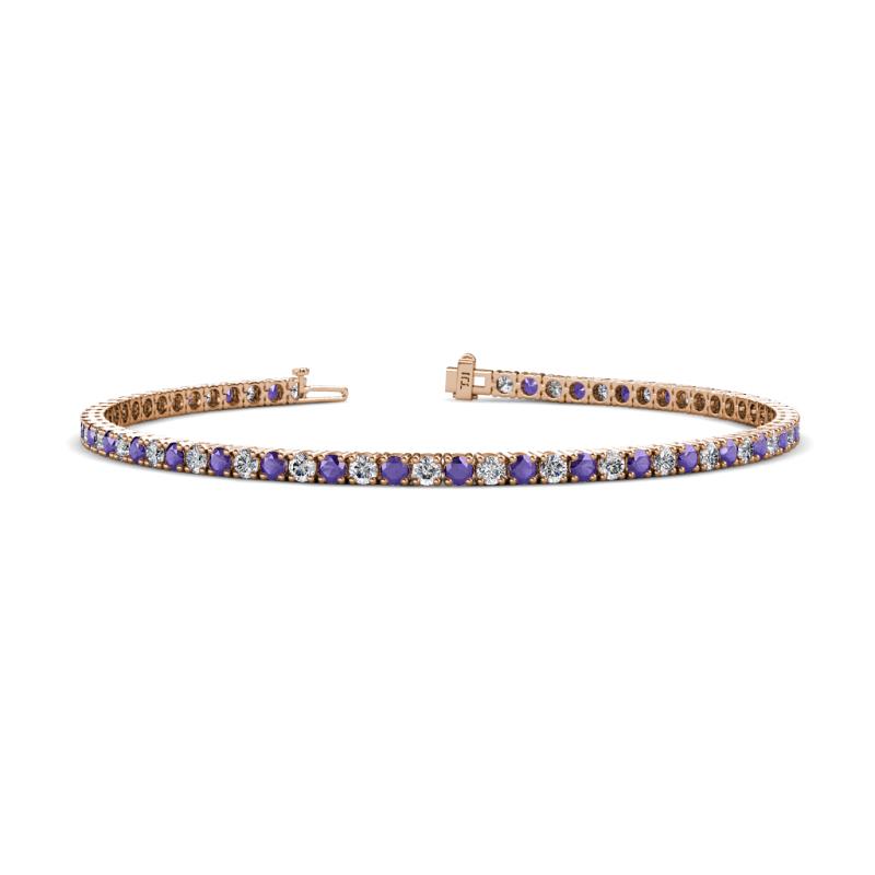 Leslie 2.70 mm Iolite and Lab Grown Diamond Eternity Tennis Bracelet 