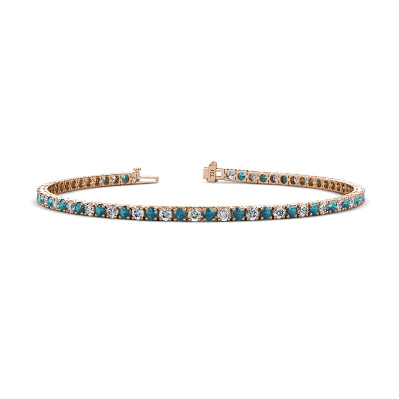 Leslie 2.70 mm London Blue Topaz and Lab Grown Diamond Eternity Tennis Bracelet 