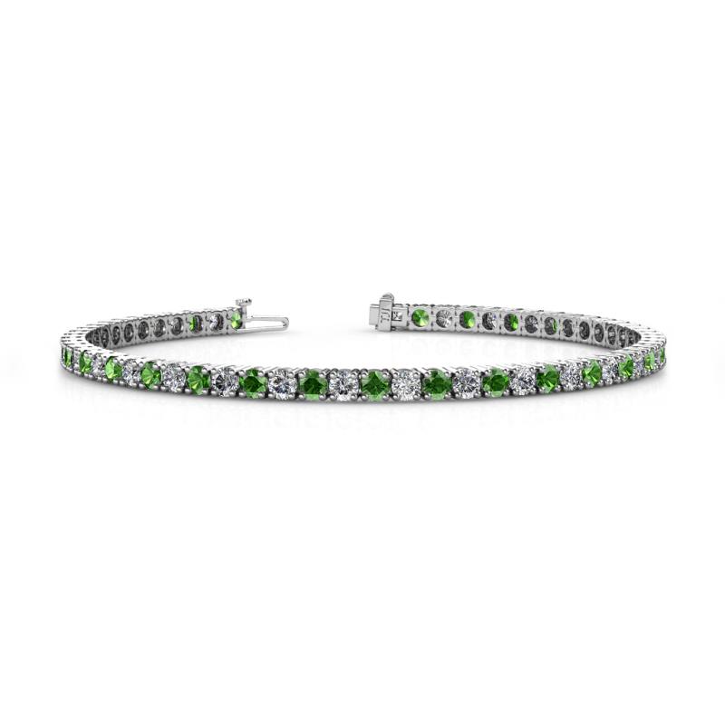 Leslie 2.90 mm Green Garnet and Lab Grown Diamond Eternity Tennis Bracelet 