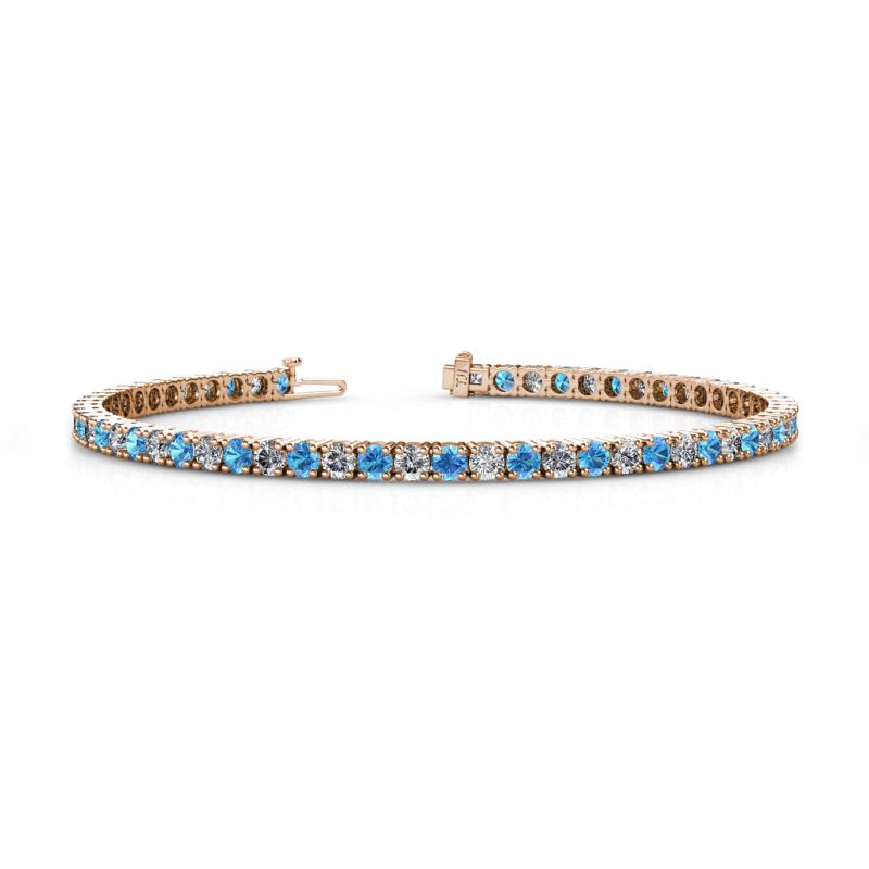 Leslie 2.90 mm Blue Topaz and Lab Grown Diamond Eternity Tennis Bracelet 