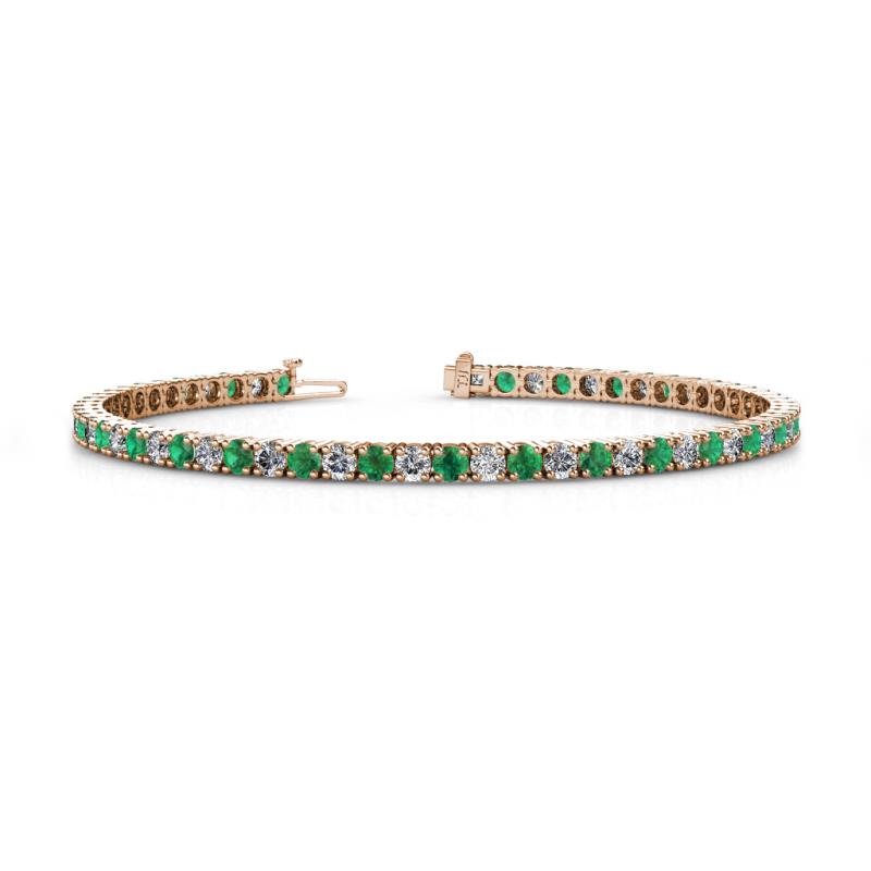 Leslie 2.90 mm Emerald and Lab Grown Diamond Eternity Tennis Bracelet 