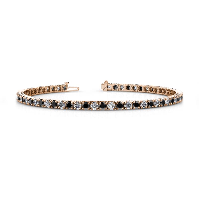 Leslie 2.90 mm Black Diamond and Lab Grown Diamond Eternity Tennis Bracelet 