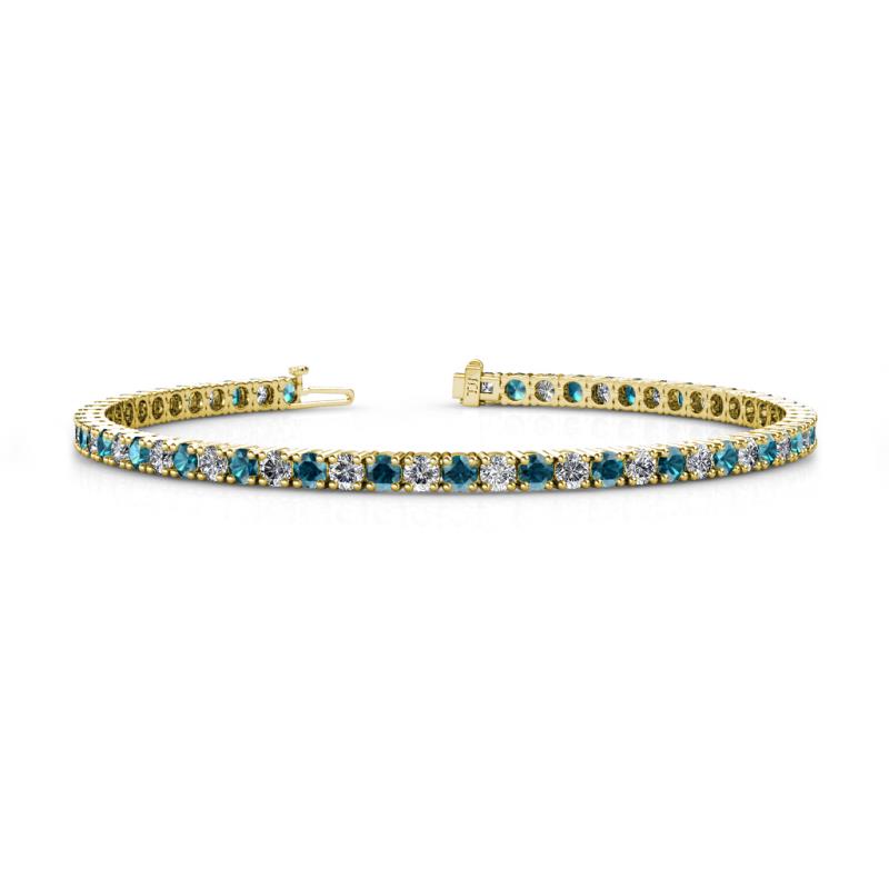 Leslie 2.90 mm London Blue Topaz and Lab Grown Diamond Eternity Tennis Bracelet 