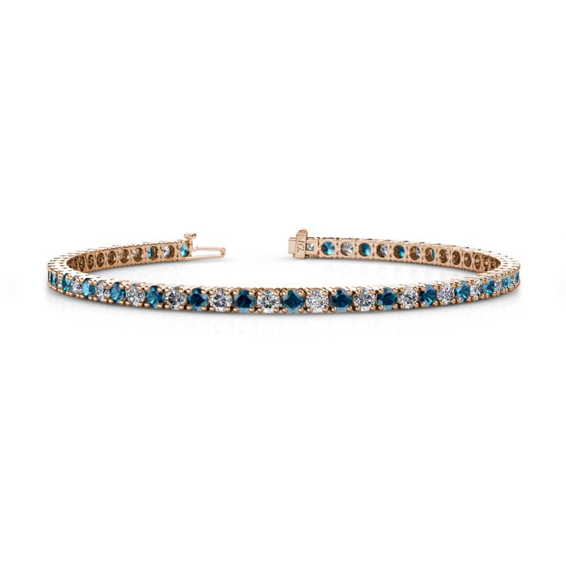 Leslie 2.90 mm Blue Diamond and Lab Grown Diamond Eternity Tennis Bracelet 