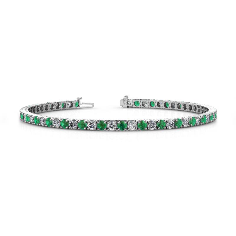 Leslie 3.40 mm Emerald and Lab Grown Diamond Eternity Tennis Bracelet 