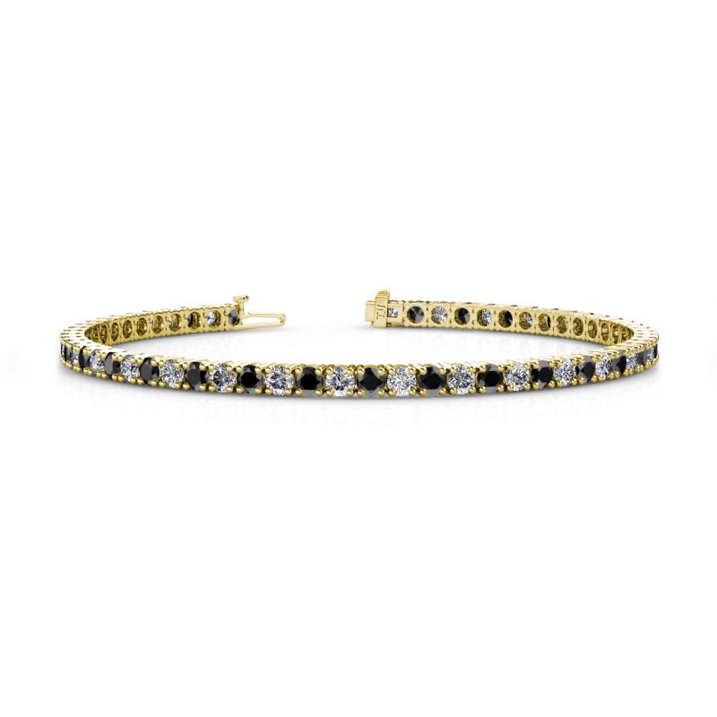 Leslie 3.40 mm Black Diamond and Lab Grown Diamond Eternity Tennis Bracelet 