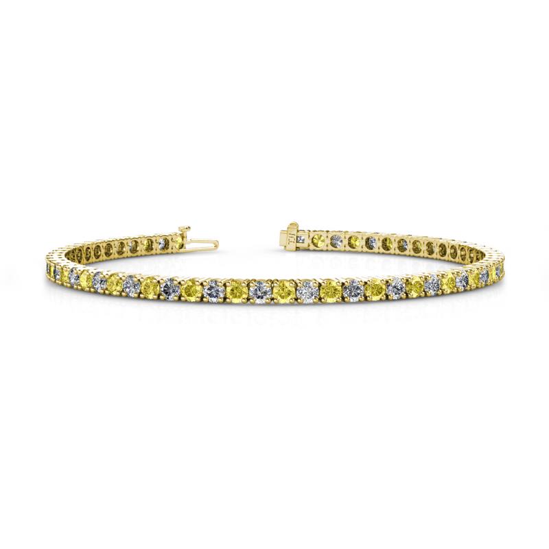 Leslie 3.40 mm Yellow Sapphire and Lab Grown Diamond Eternity Tennis Bracelet 