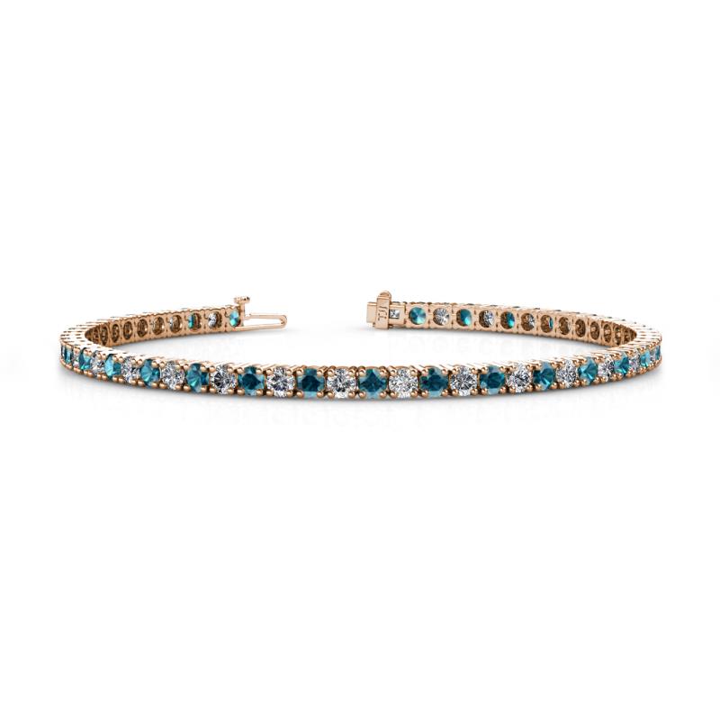 Leslie 3.40 mm London Blue Topaz and Lab Grown Diamond Eternity Tennis Bracelet 