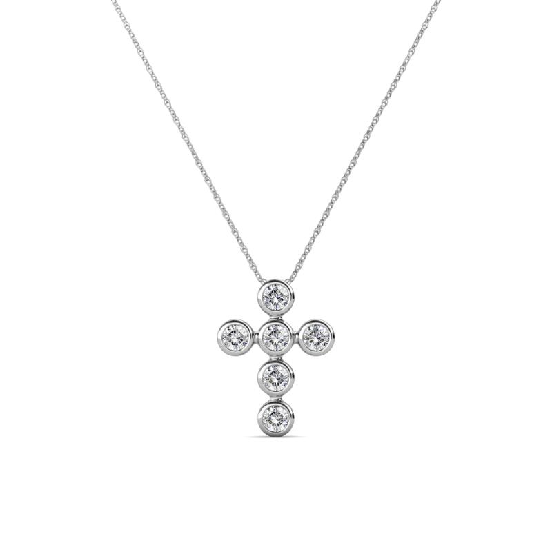 Vianca Petite Round Diamond Cross Pendant 