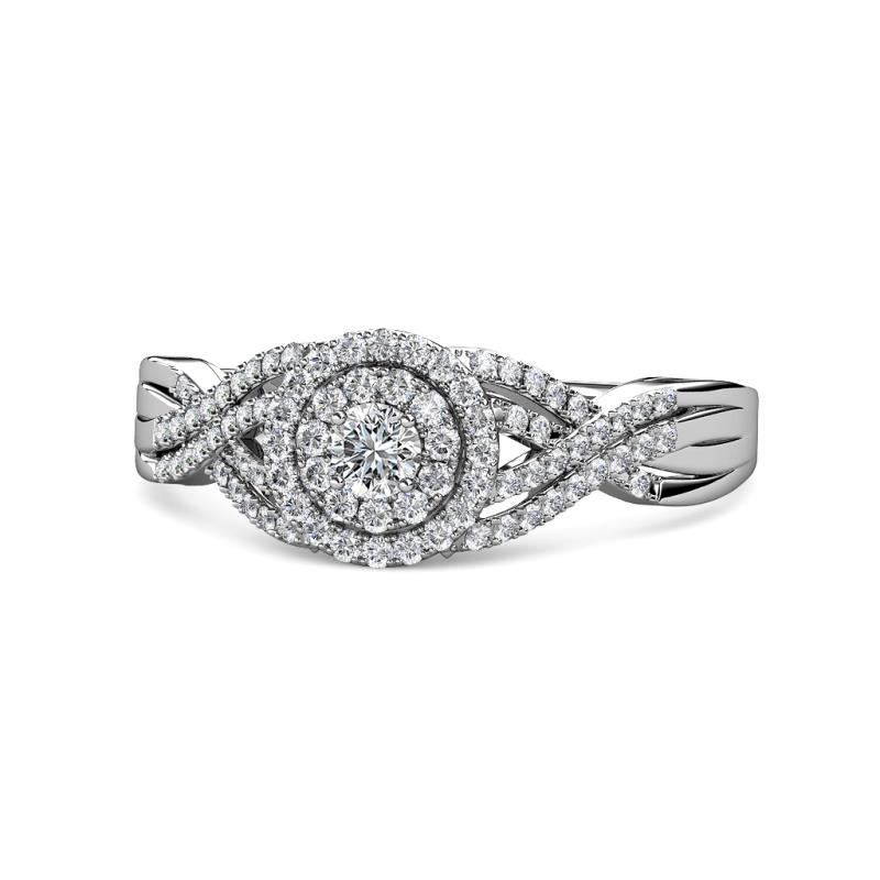 Shayna Prima Round Diamond 0.60 ctw Double Halo Engagement Ring 