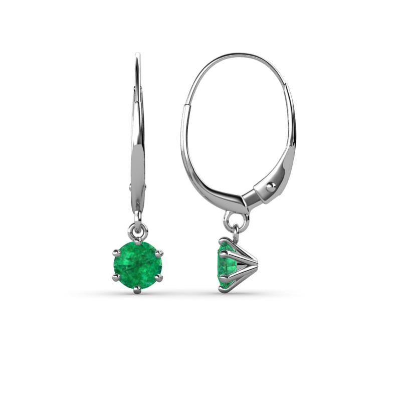 Calla Emerald (4mm) Solitaire Dangling Earrings 