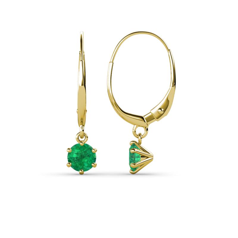 Calla Emerald (4mm) Solitaire Dangling Earrings 