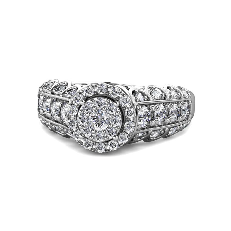Gricia Prima Round Composite Diamond 1.00 ctw Vintage Style Cluster Halo Ring 