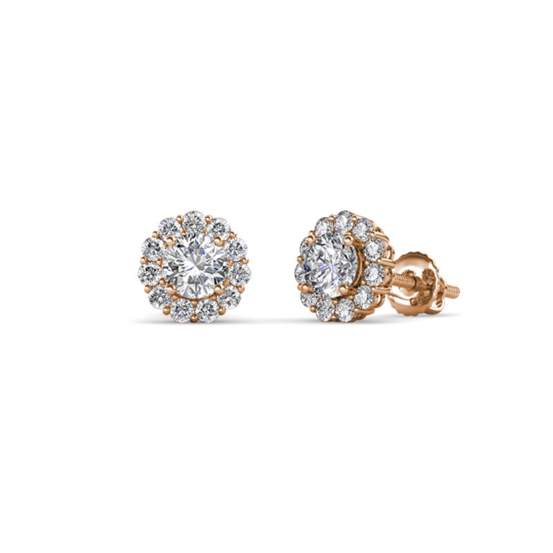 Ayana Round Diamond Halo Stud Earrings 