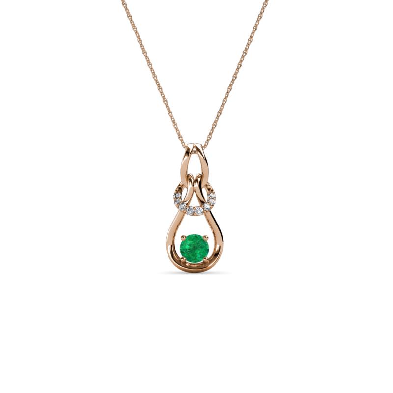 Neoma Emerald and Diamond Love Knot Slider Pendant 