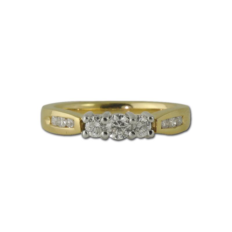 Zoila Round AGS Certified Diamond Three Stone Engagement Ring 0.50 ctw 
