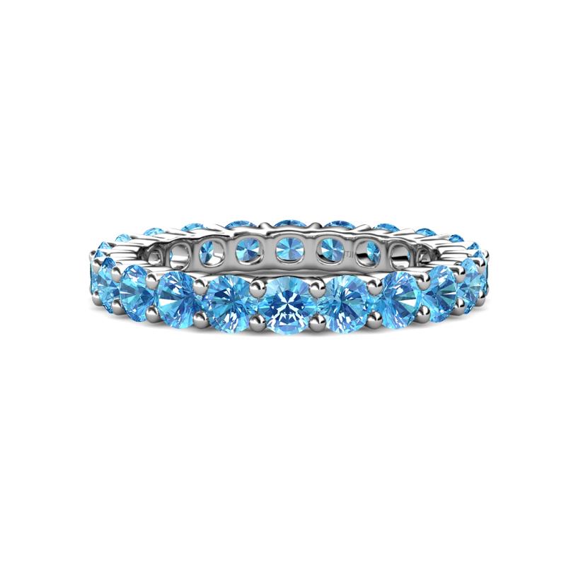 Joyce Blue Topaz Common Prong Womens Eternity Ring Stackable 3.06 ctw ...