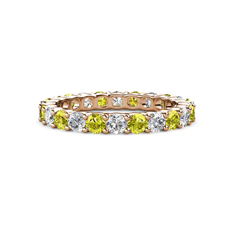 Joyce 3.40 mm Yellow and White Diamond Eternity Band 